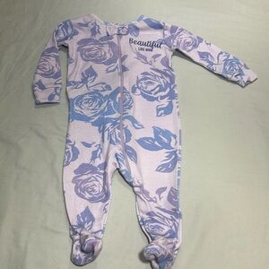 The Children's Place - Floral print newborn footed sleeper. Size 0-3 months